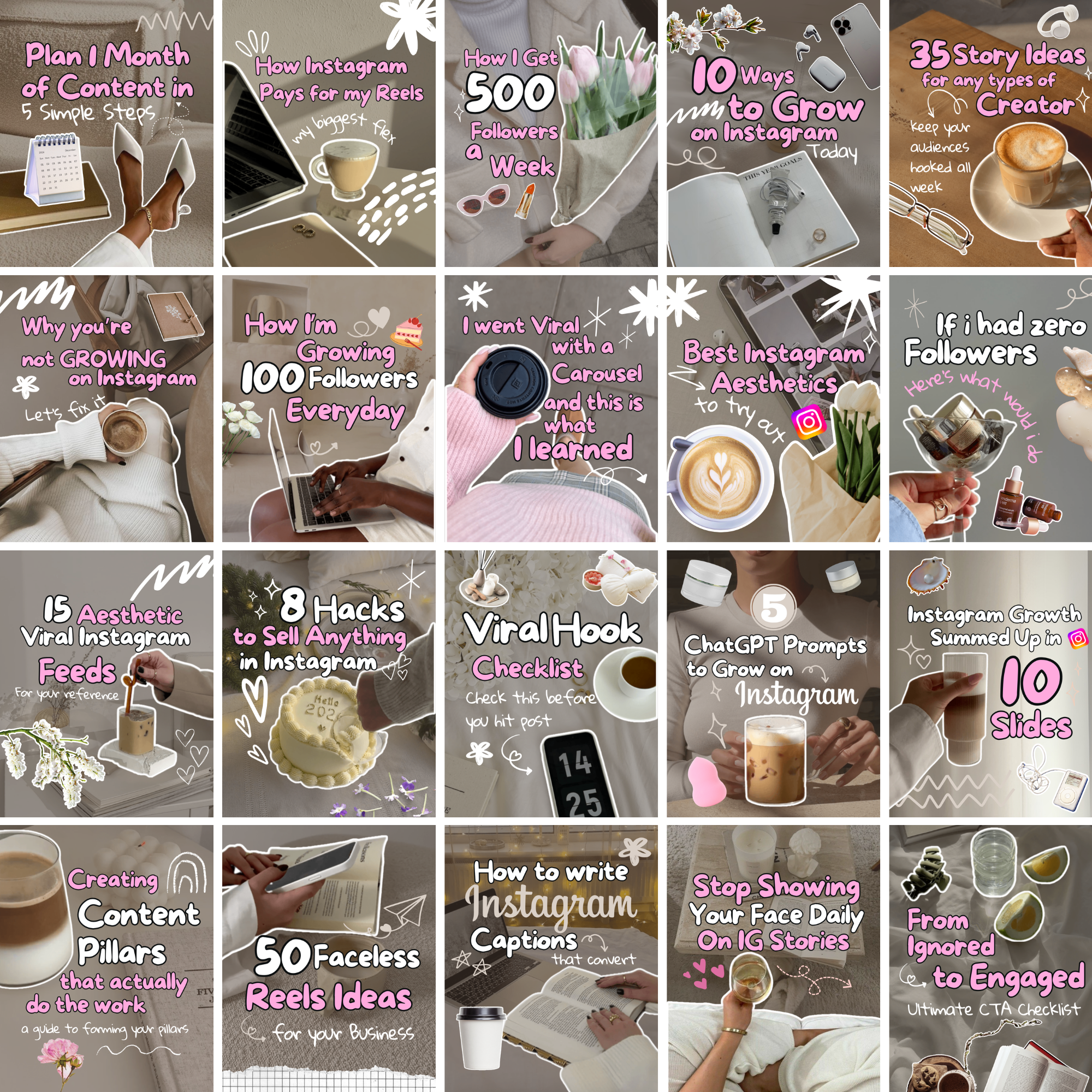 1350 Instagram Carousel Template Bundle