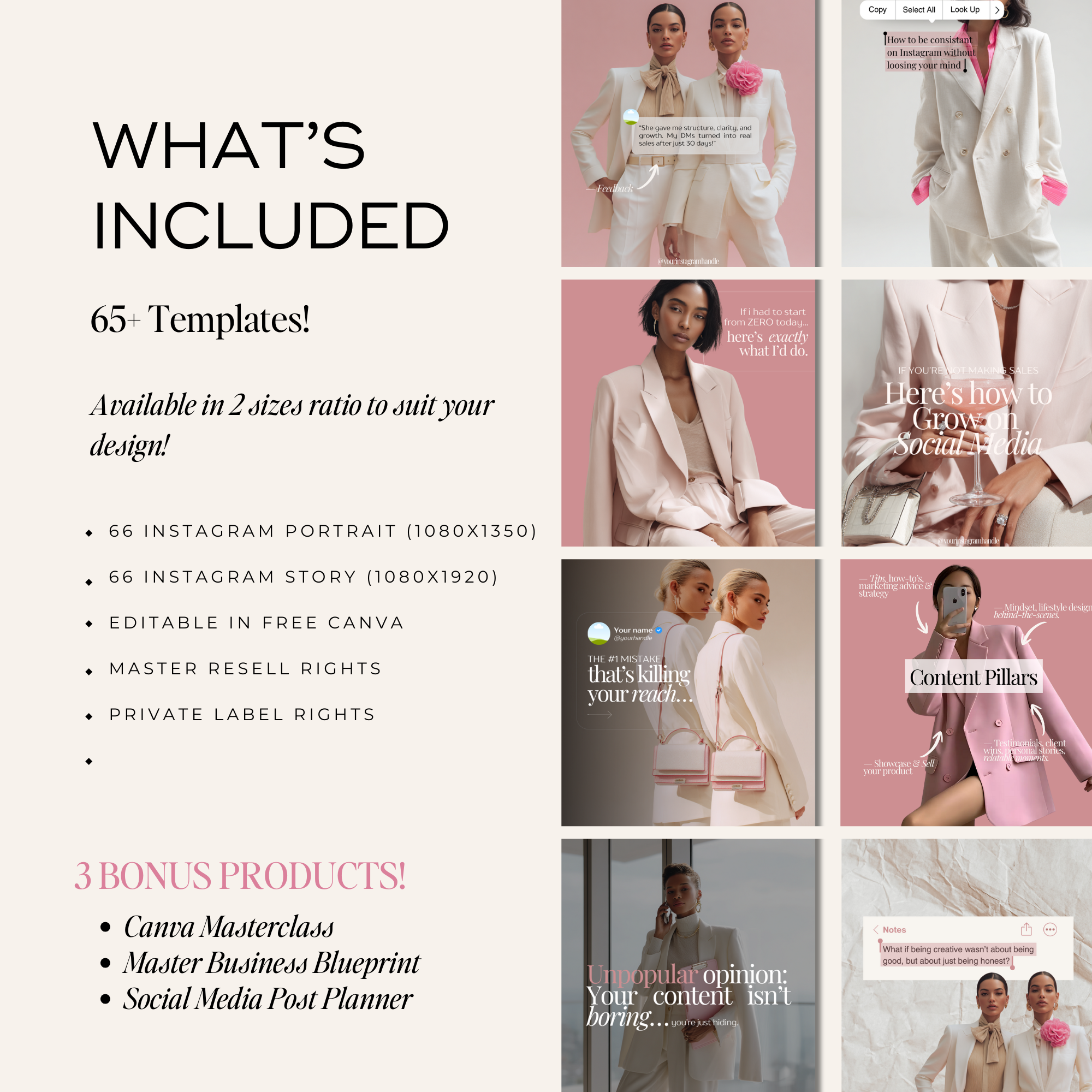 Social Muse Instagram Template Bundle - Elevate Her Studio