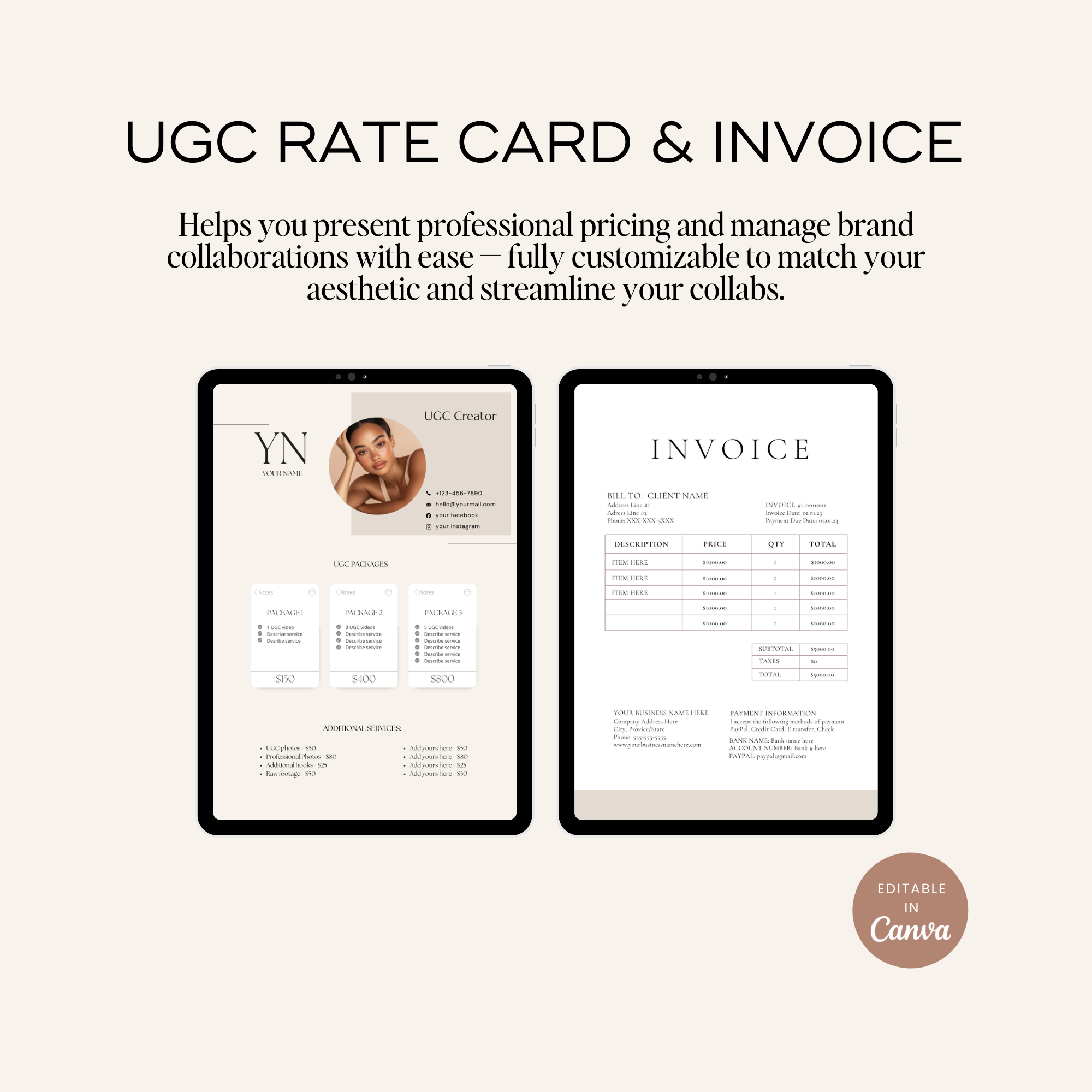 UGC Starter Kit - Digital Product Elevate Her Studio