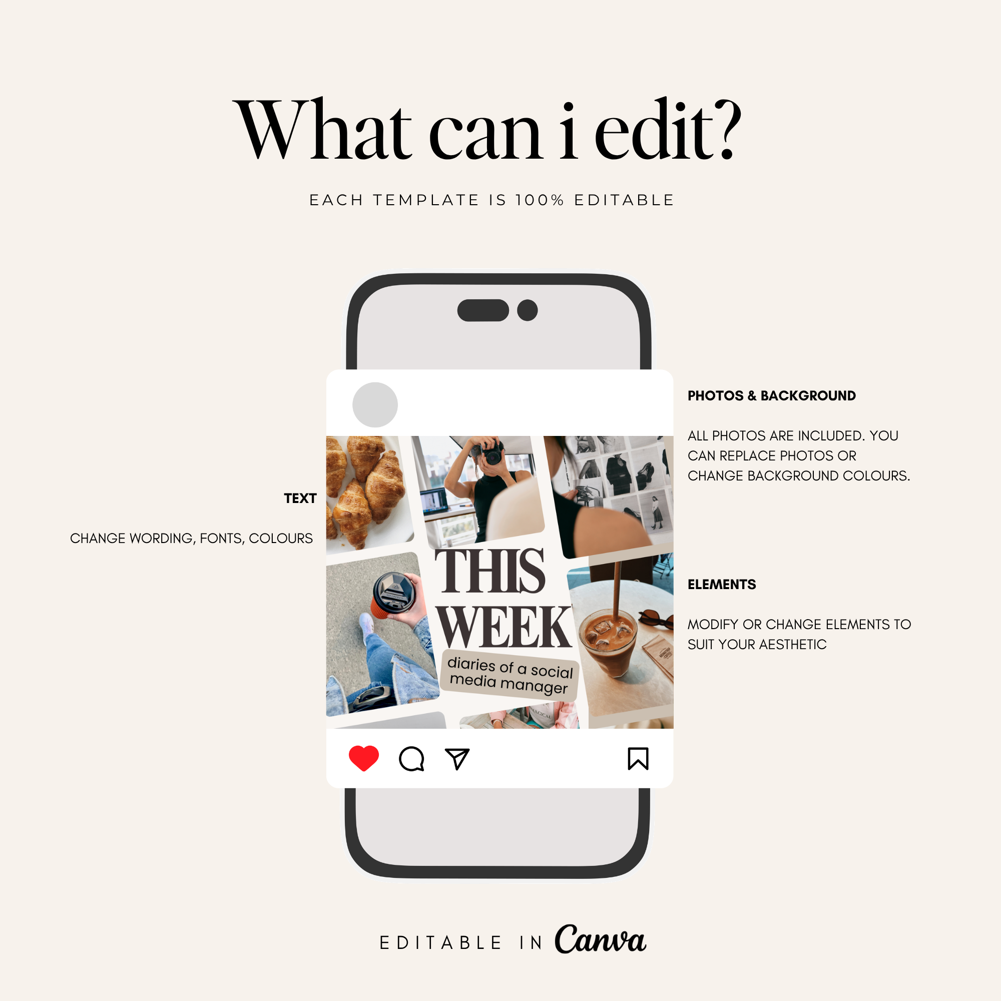 Seamless Instagram Carousel Templates VOL2 - Digital Product Elevate Her Studio