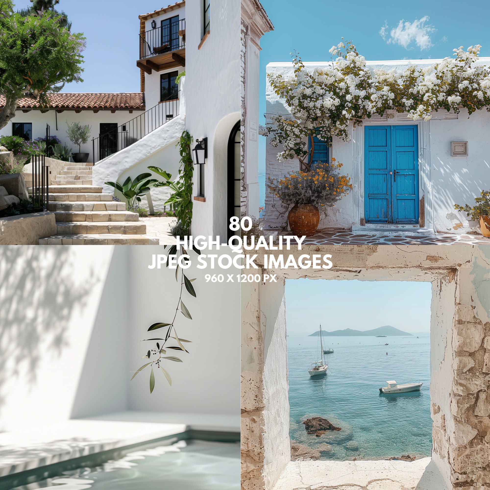 Stunning Mediterranean stock images of coastal vistas, peaceful villas, and colorful landscapes. Includes high-resolution JPEGs with resell and PLR rights.
