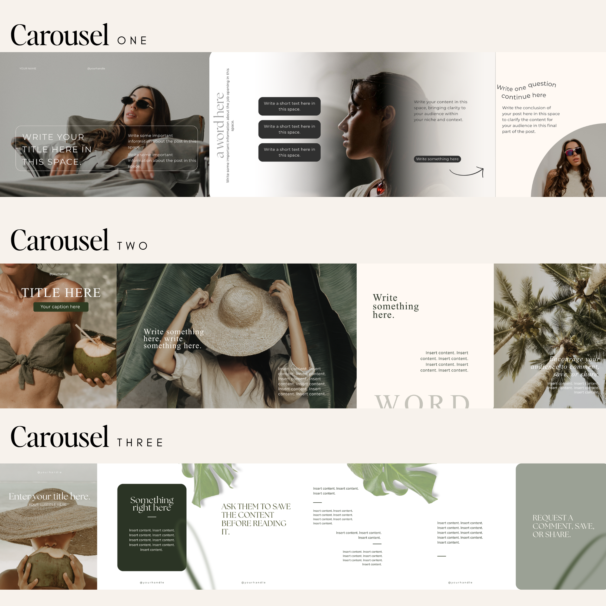 Seamless Instagram Carousel Templates VOL1 - Digital Product Elevate Her Studio