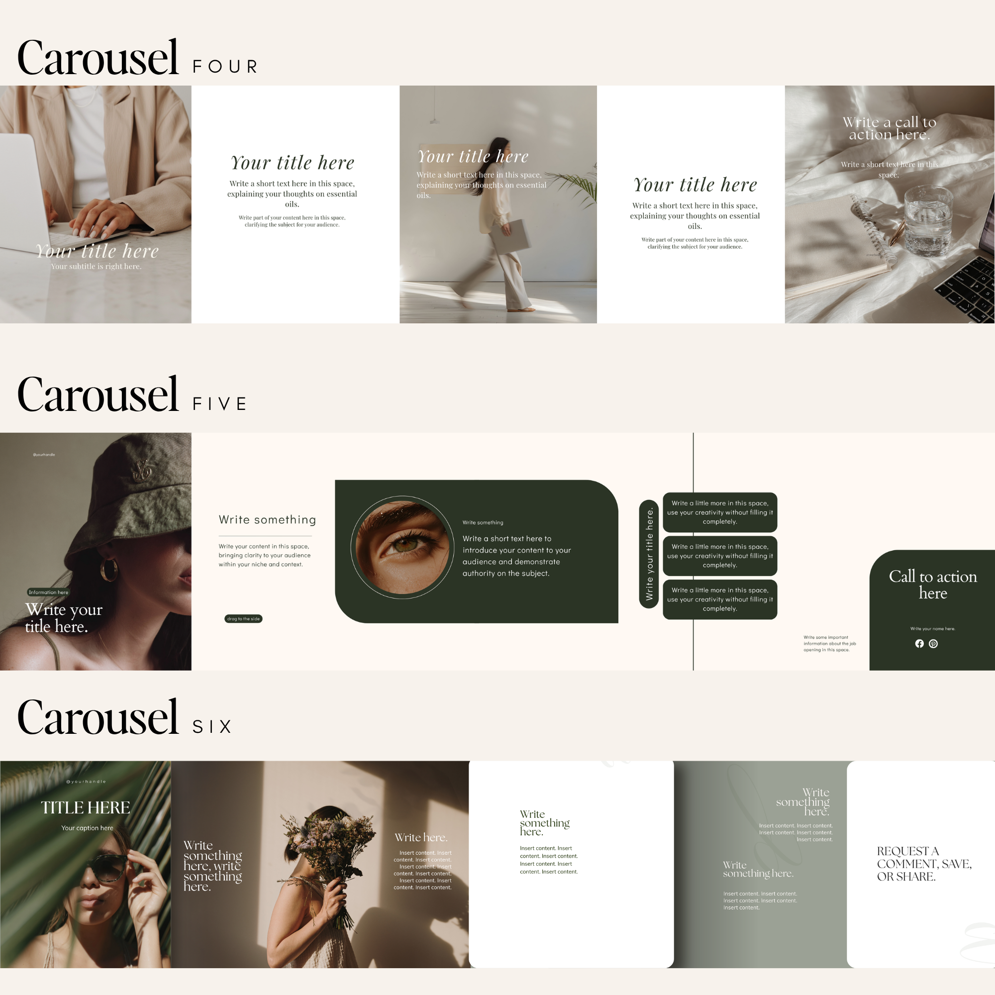 Seamless Instagram Carousel Templates VOL1 - Digital Product Elevate Her Studio