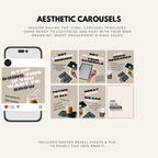 Social Media Manager Bundle with 100 fully customizable Instagram templates for posts, stories, carousels, and highlight covers, including MRR.