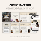 Aesthetic Carousel Templates Bundle with Master Resell Rights. Customisable viral carousel designs for brands, coaches, and creators to boost engagement.