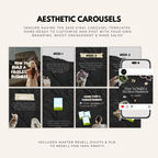 Aesthetic Carousel Templates Bundle with Master Resell Rights. Stylish, customizable carousel templates for brands, coaches, and creators to boost engagement on social media.