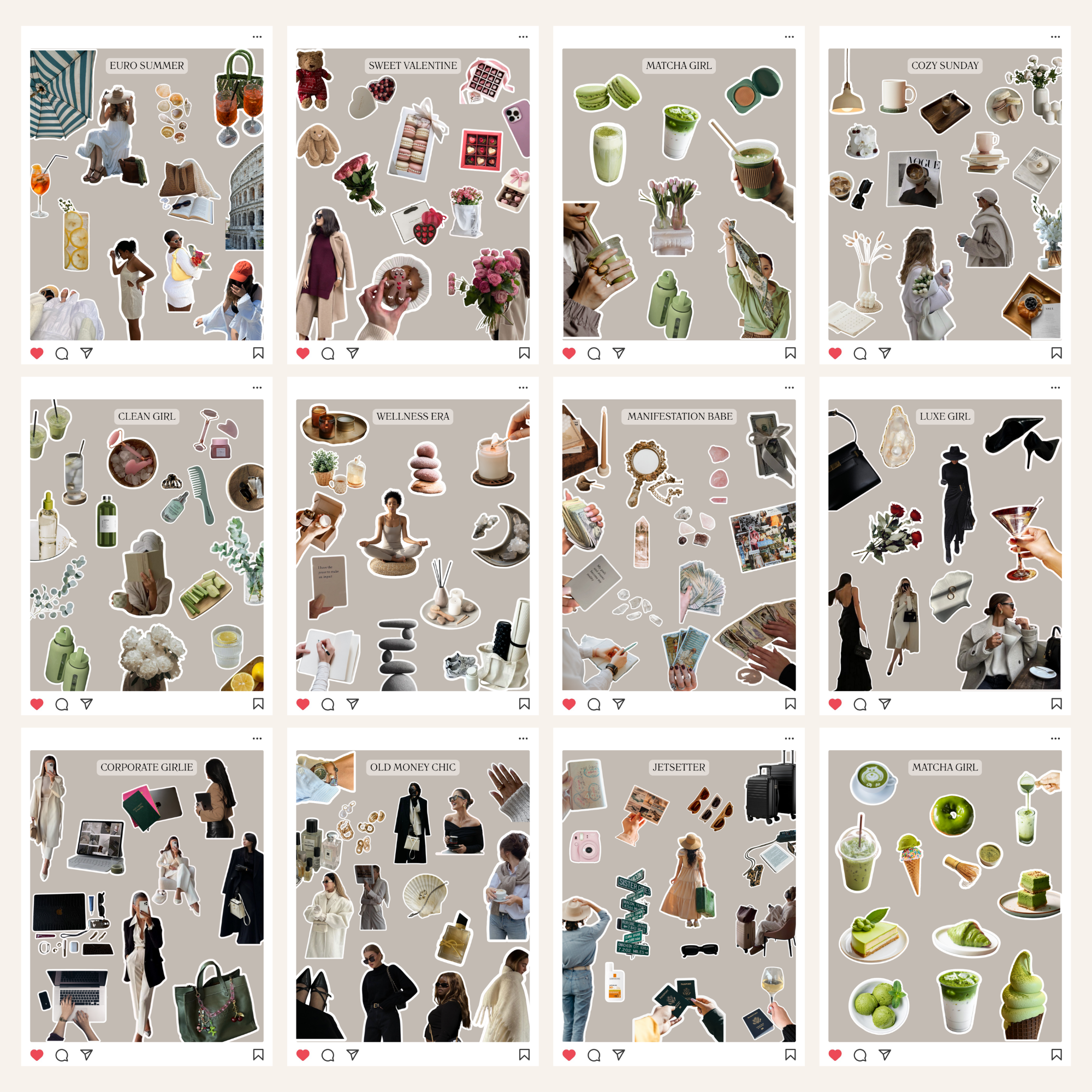 Aesthetic Carousel Stickers - Digital Product Elevate Her Studio