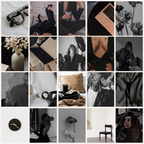Grid preview of dark aesthetic stock images, including fashion, lifestyle, and luxury elements. Perfect for digital marketing and branding.