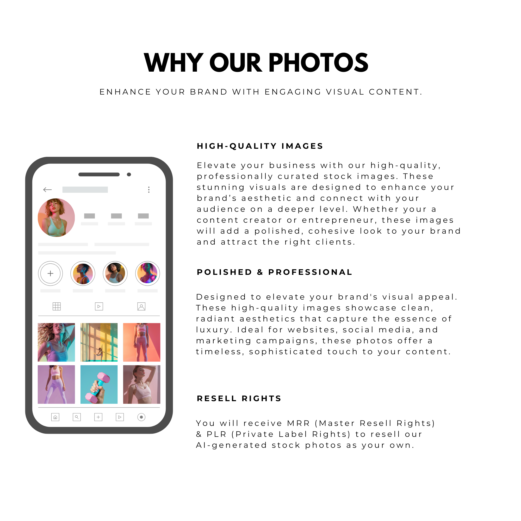 High-quality pastel fitness stock images with master resell rights. Ideal for content creators, social media branding, and polished marketing visuals.