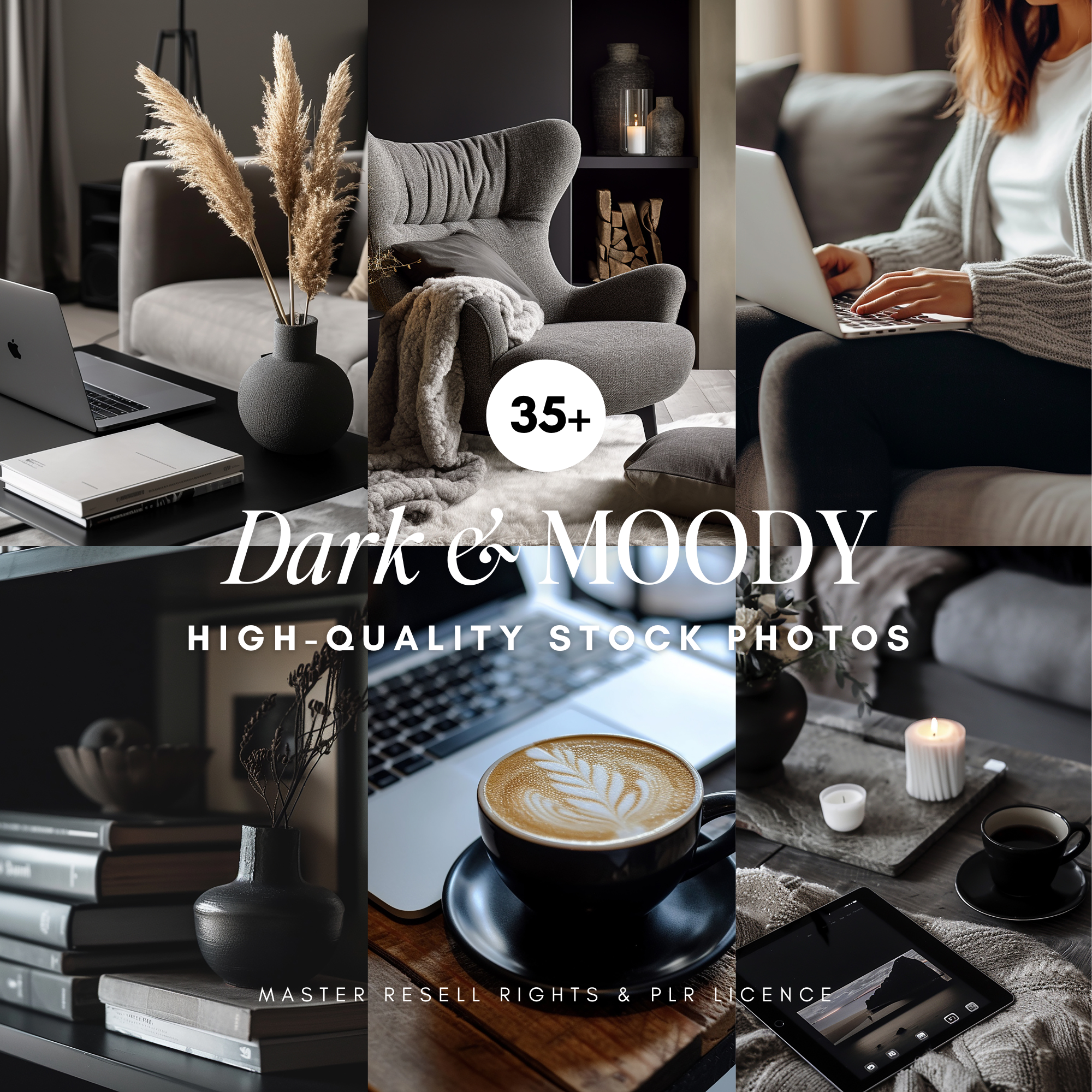 35 Dark & Moody Stock Photos - Elevate Her Studio