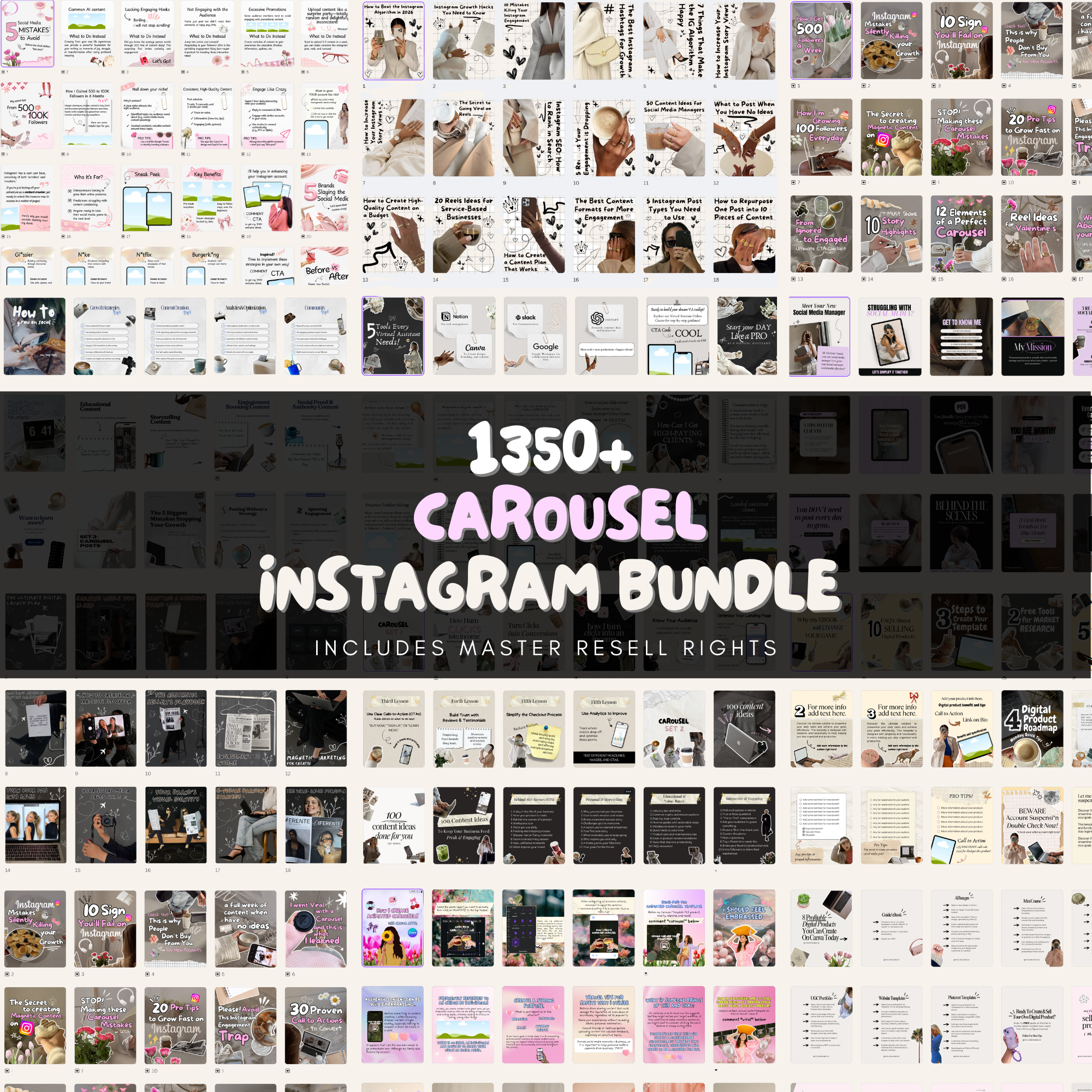 1350 Instagram Carousel Template Bundle