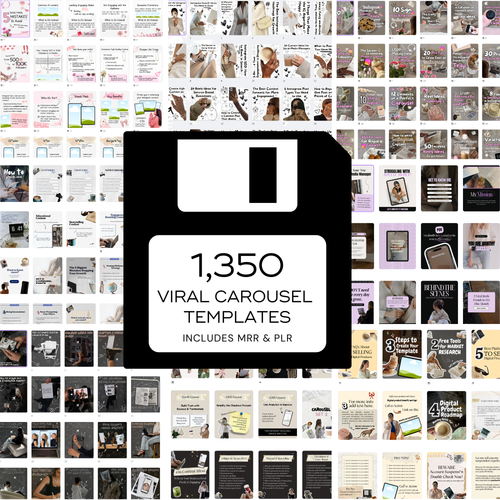 1350 Instagram Carousel Template Bundle - Digital Product Elevate Her Studio