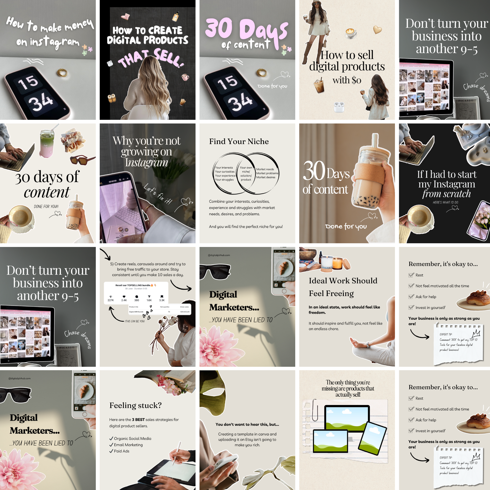 1350 Instagram Carousel Template Bundle