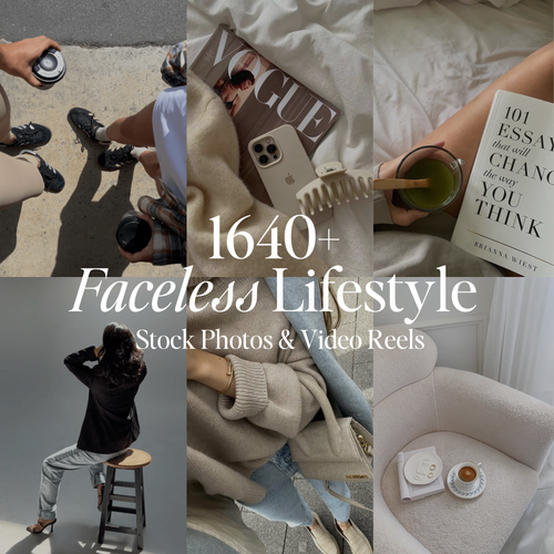 1000 Faceless Lifestyle Videos & Stock Photos - Digital Product Elevate Her Studio