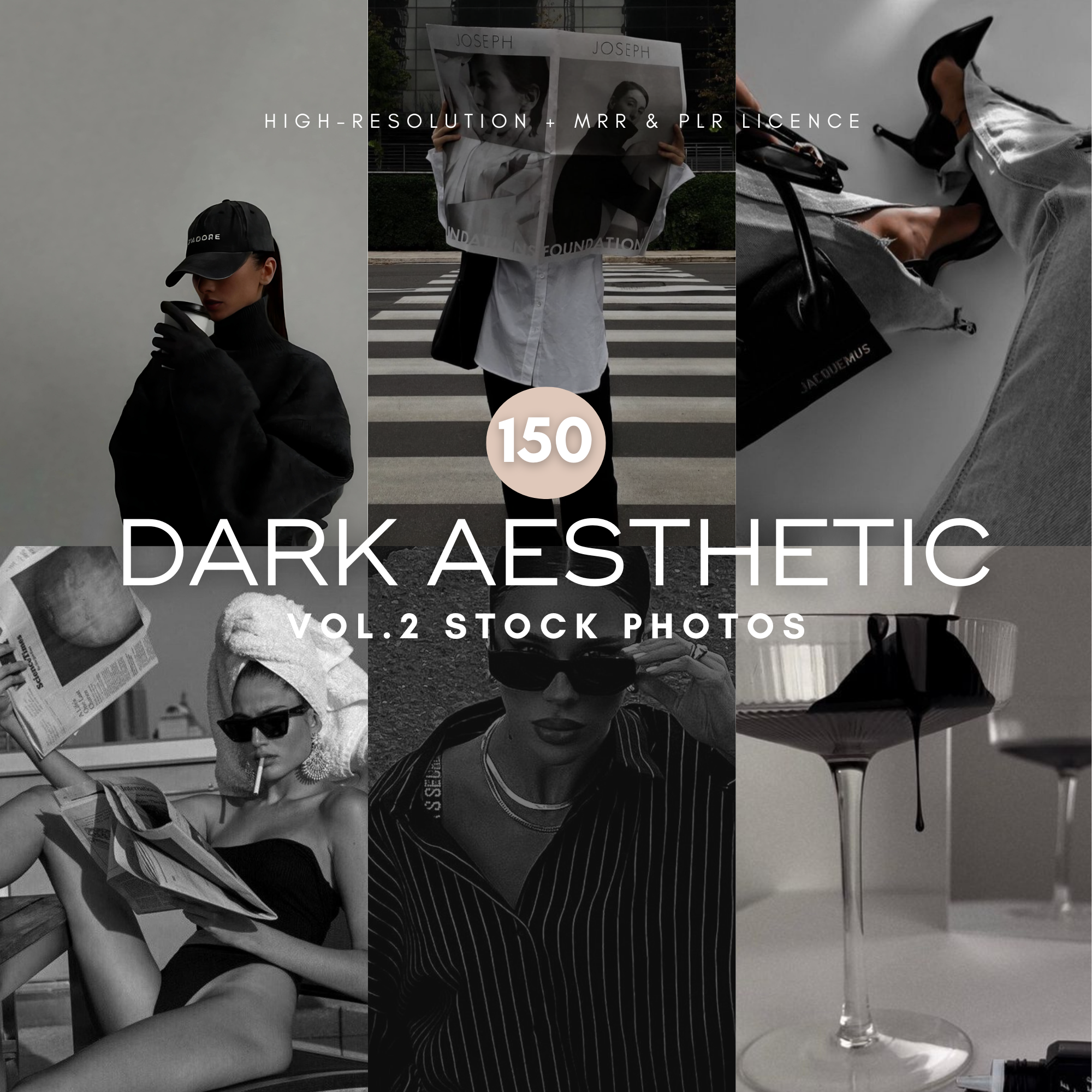 150 Dark Aesthetic Vol.2 Stock Photos - Elevate Her Studio
