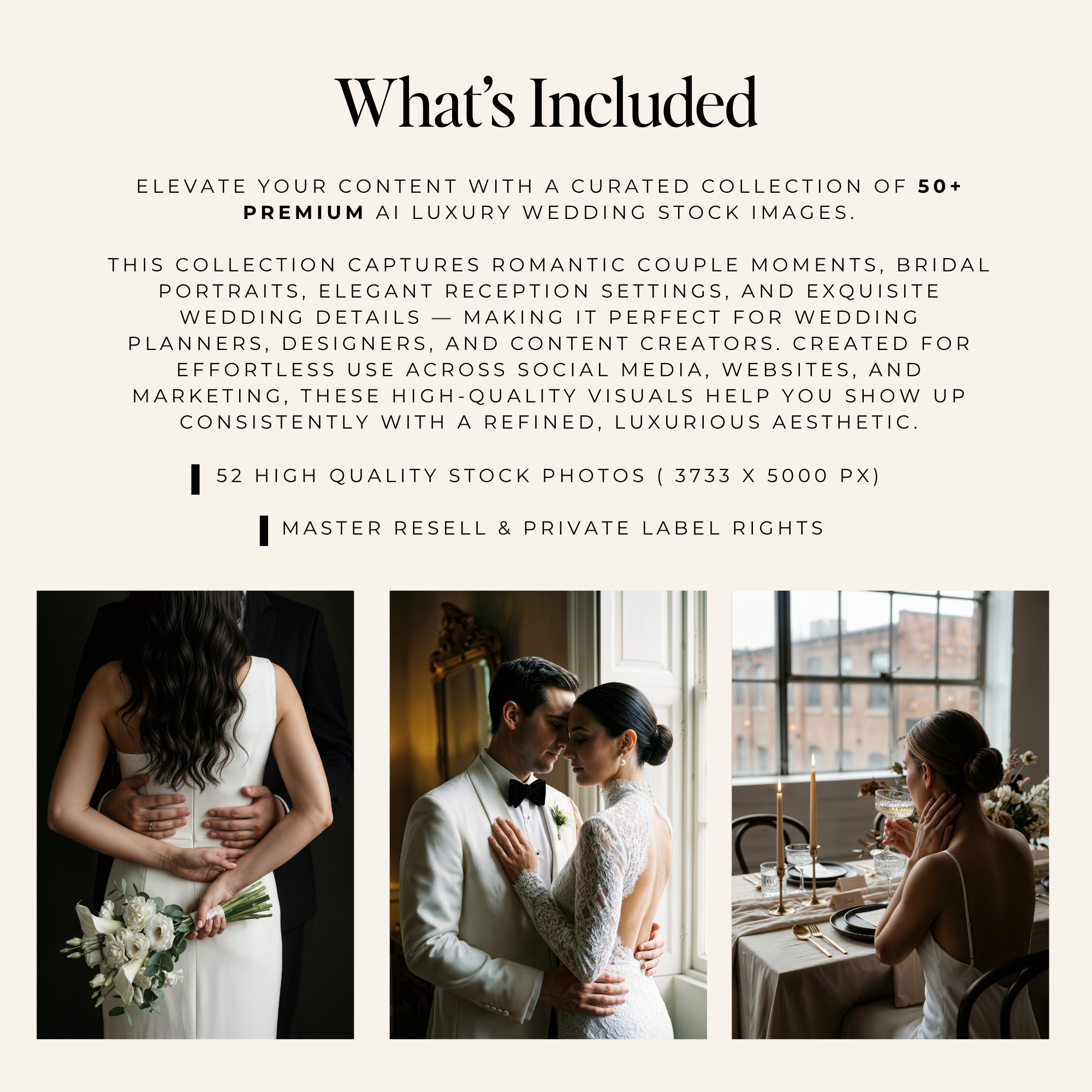 Luxury Wedding Stock Photo Collection - Digital Product Elevate Her Studio