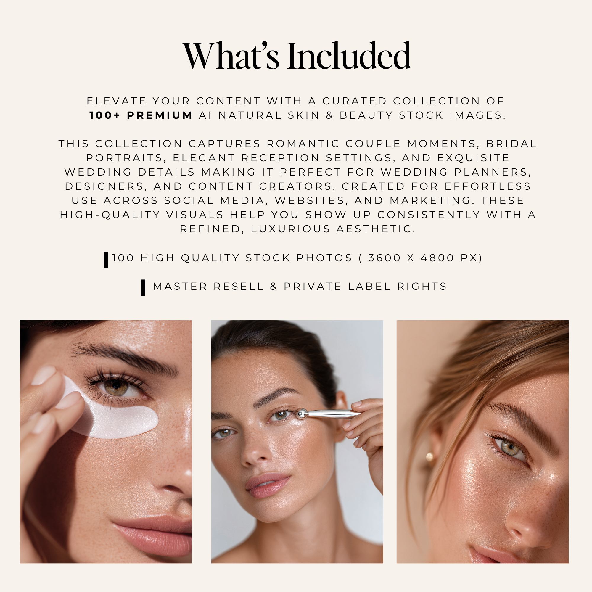 Natural Skin & Beauty Stock Photo Collection - Digital Product Elevate Her Studio