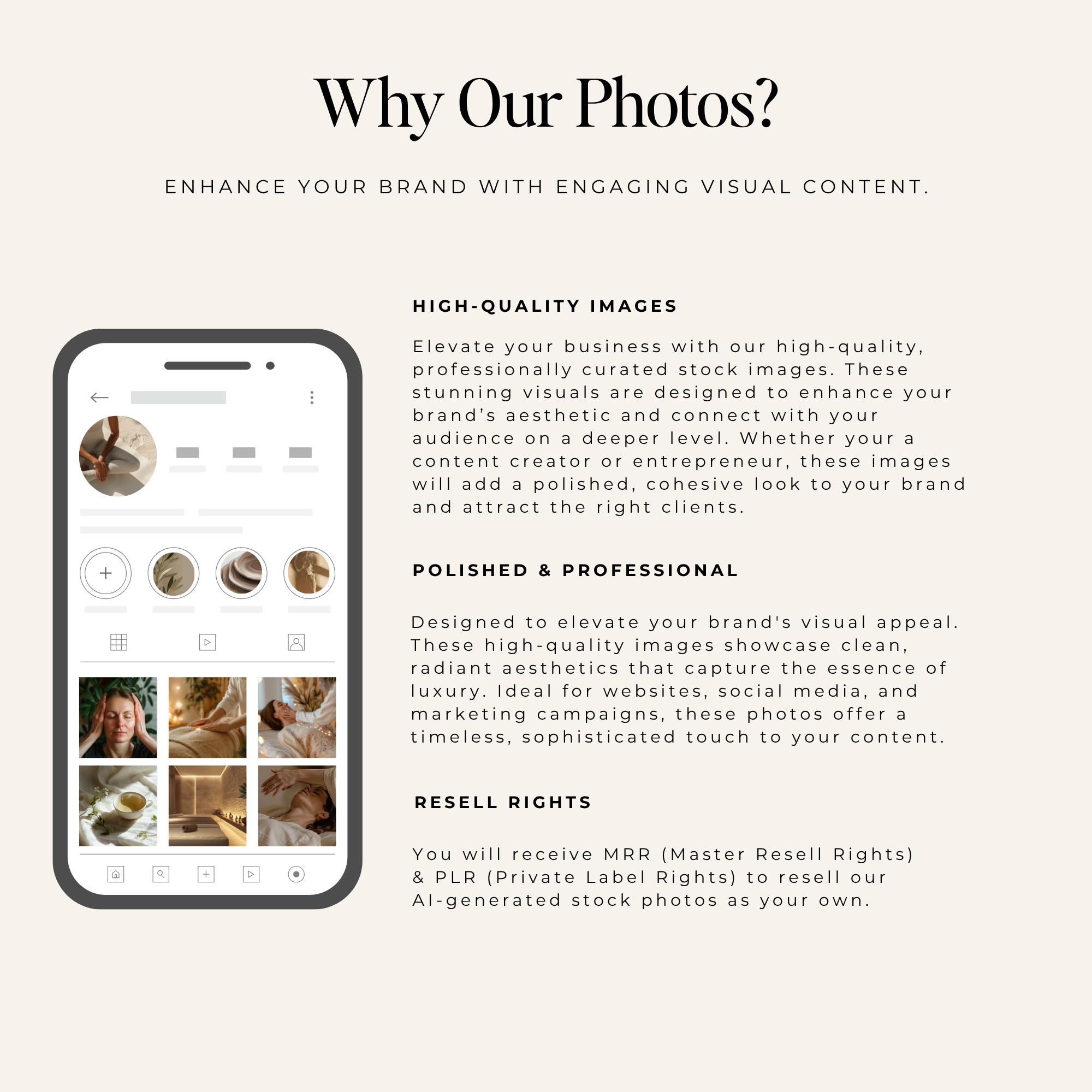 Why choose holistic wellness AI stock photos MRR PLR resell rights explained