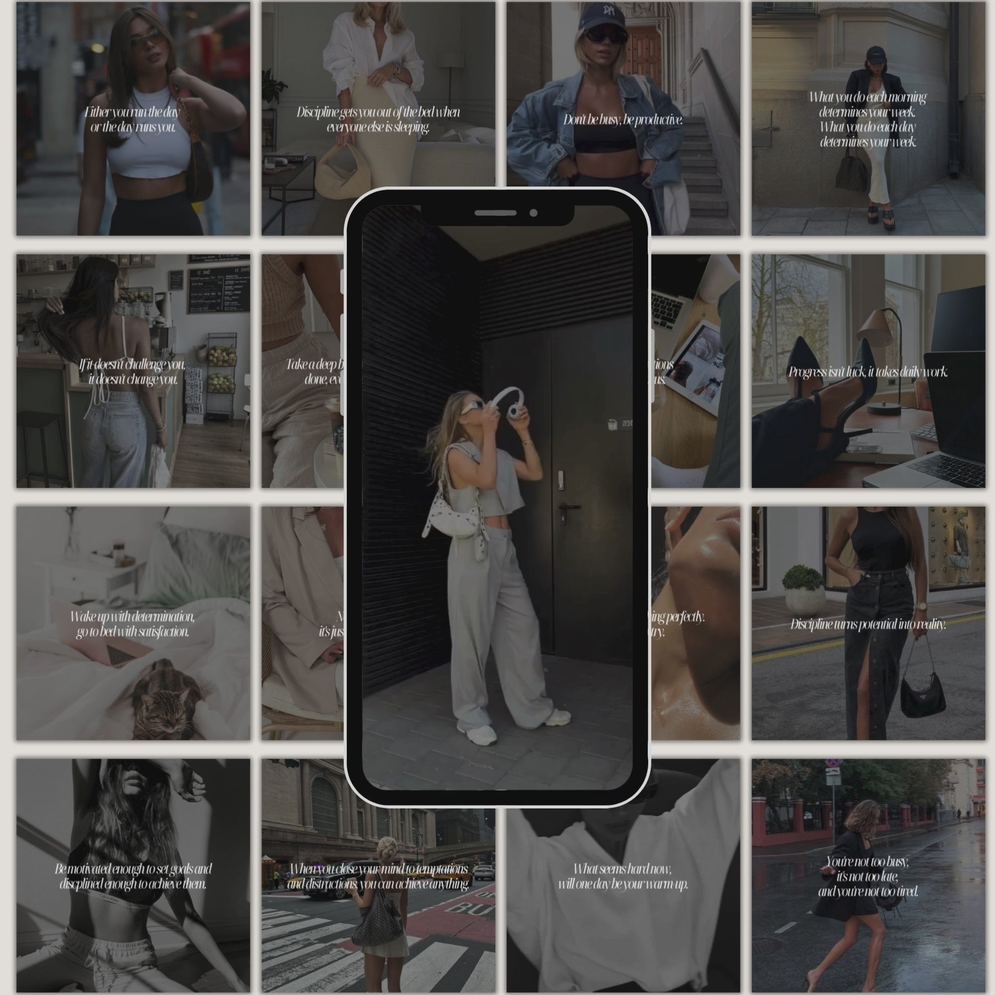 Theme Page Quotes Instagram templates with customisable designs and Master Resell Rights (MRR).