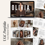 Professional 10-page Canva UGC creator portfolio template. Publish as a website or PDF media kit. Land more brand deals — instant digital download.